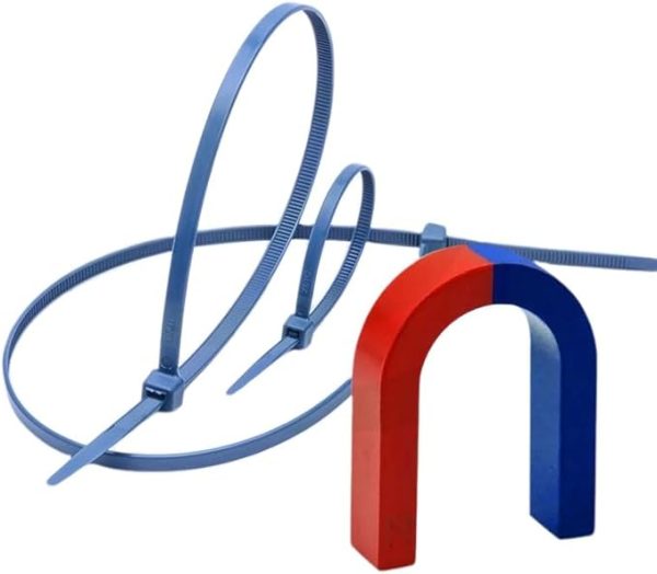 8" Long Metal Detectable Cable Tie,3.6mm x 200mm Metal Detectable Zip Ties Blue Zip Ties(pack of 100 pcs) - Image 2