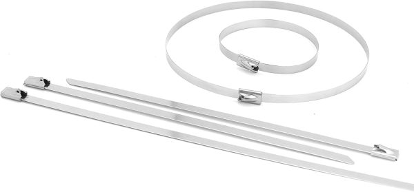 100PCS 3.9 inch 304 Stainless Steel Zip Ties Metal Zip Ties Heavy Duty Locking Cable ties Strap for Exhaust Wrap, Garage, Outdoor (3.9) - Image 2
