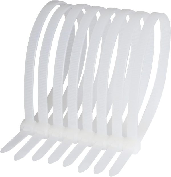 Zip Ties Heavy Duty 12 Inch White Cable Ties, 120 Pounds Tensile Strength, Large Strong Tie Wraps for Indoor and Outdoor Use, UV Resistant, 100 Pack
