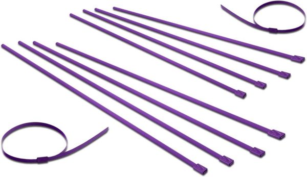 10 Pieces 12 inches 300mm Long Stainless Steel Wrap/Cable Zip Tie (Purple) - Image 2