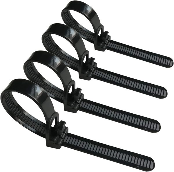 [50 Pieces] Reusable Cable Ties, n Nylon Heavy Duty Zip Ties Mini Flexible Cable Tidies Slipknot Straps(Black)