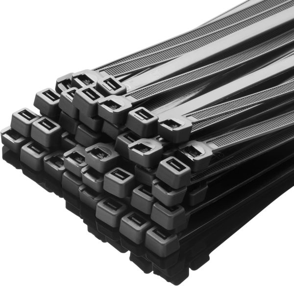 12 Inch Black Zip Ties Heavy Duty 250 Pack, 120 LBS Tensile Strength, Premium Nylon Cable Wire Ties, Self-locking Plastic Ties for Indoor and Outdoor Use