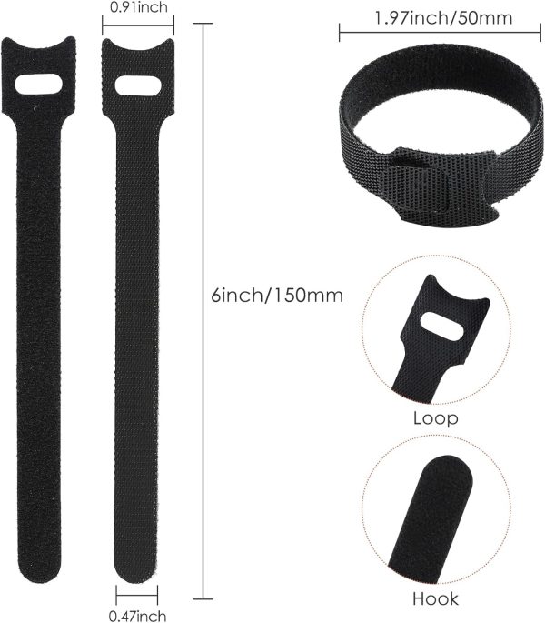 120PCS 6 Inch Cable Ties Reusable Multi-Purpose Wire Ties Cord Organizer Adjustable Cable Management 5 Colors - Image 2