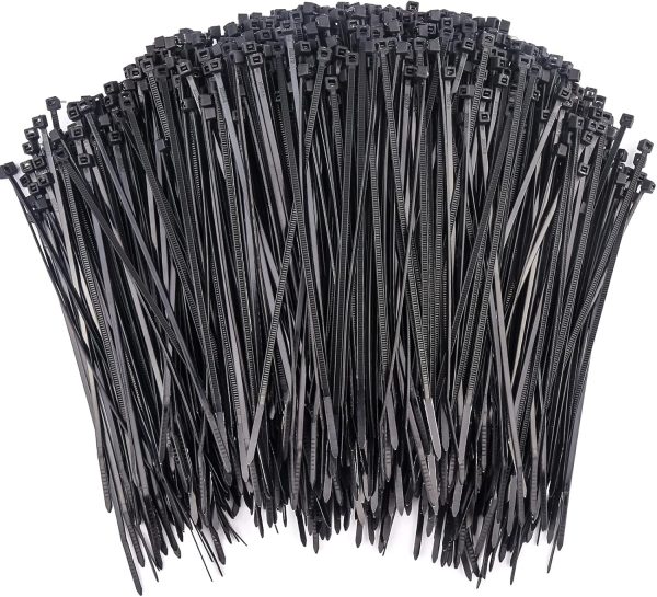 1000 Pcs Zip Ties, 6 Inch Self-Locking Nylon Cable Ties, Premium Heavy Duty Plastic Wire Ties Wraps for Indoor and Outdoor (Black)